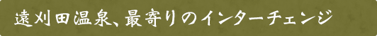 遠刈田温泉、最寄りのインターチェンジ